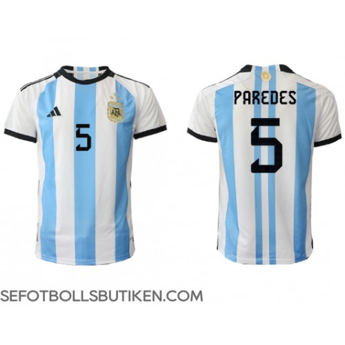 Argentina Leandro Paredes #5 Replika Hemma matchkläder VM 2022 Korta ärmar